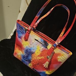 Brahmen Colorful Crocodile-Embossed Tote Bag